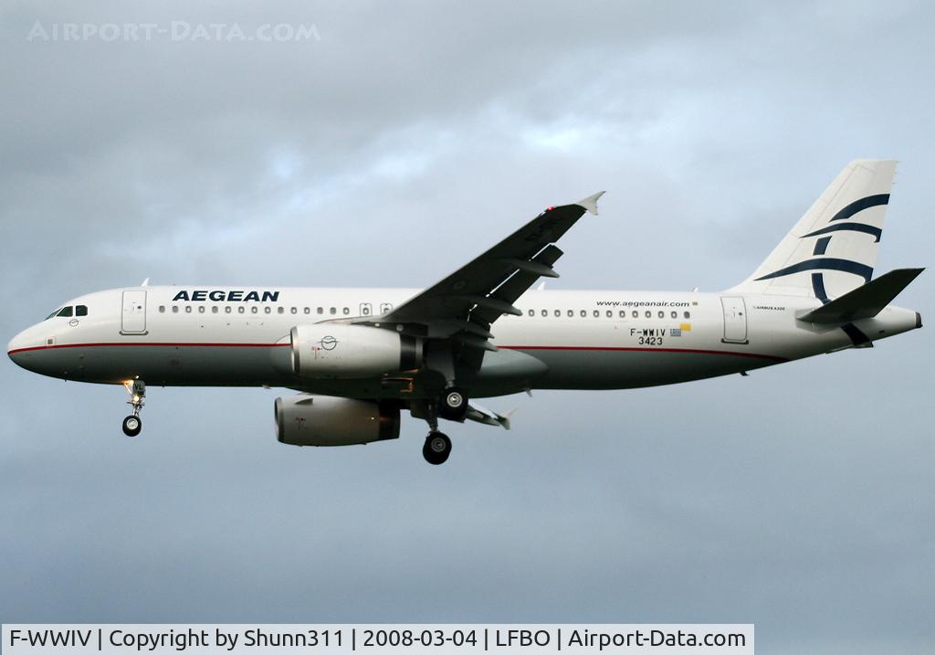 F-WWIV, 2008 Airbus A320-232 C/N 3423, C/n 3423 - To be SX-DVL