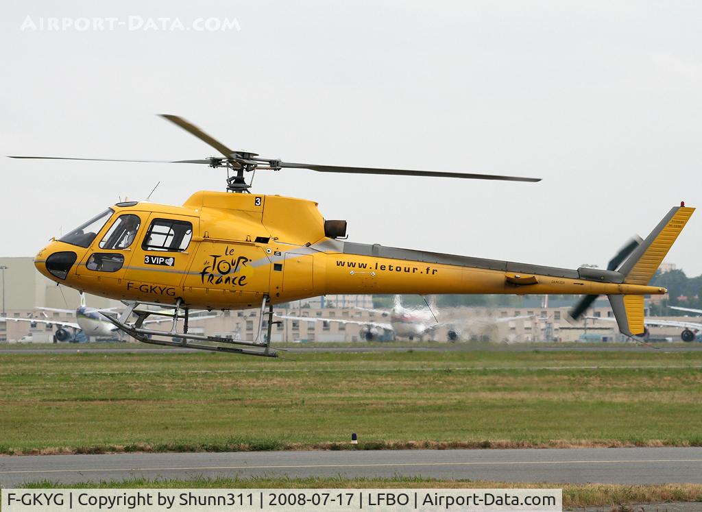 F-GKYG, Aerospatiale AS-350BA Ecureuil C/N 1536, Participant of the French Bicycle Tour 2008