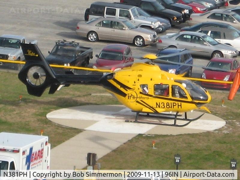 N381PH, 2007 Eurocopter EC-135P-2+ C/N 0611, Landing at VA Medical Center in Indianapolis.