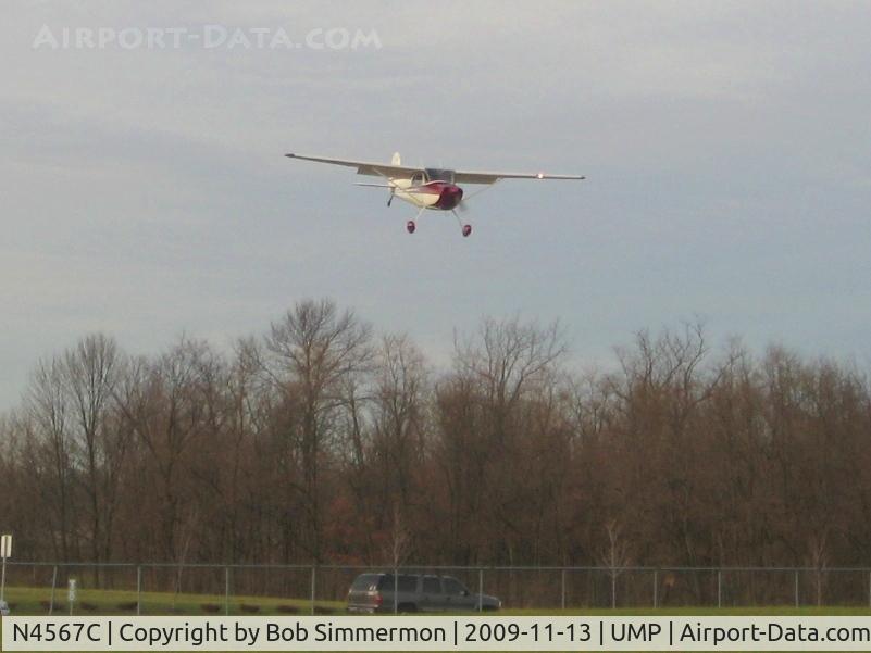 N4567C, 1953 Cessna 170B C/N 25511, Landing on RWY 15 at Indianapolis Metro.