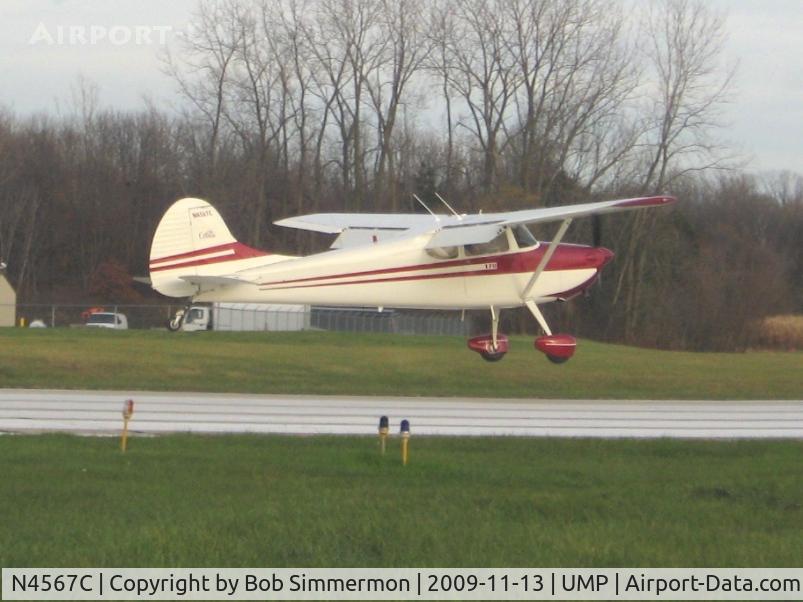 N4567C, 1953 Cessna 170B C/N 25511, Landing on RWY 15 at Indianapolis Metro.