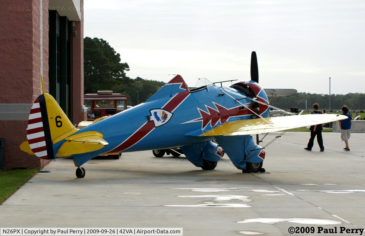 N26PX, 2006 Mayocraft Inc P-26D Replica C/N 32-06, The morning sun breaking through, providing a shine