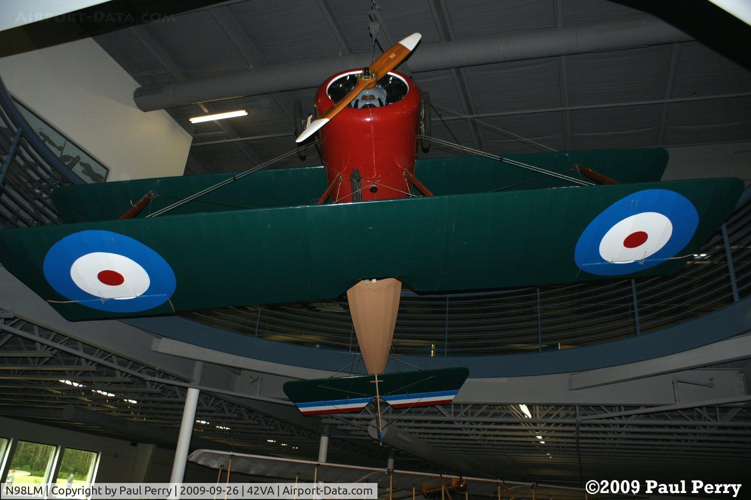 N98LM, Sopwith Pup Replica C/N 10201, She's now displayed on the first AND second levels of the main building
