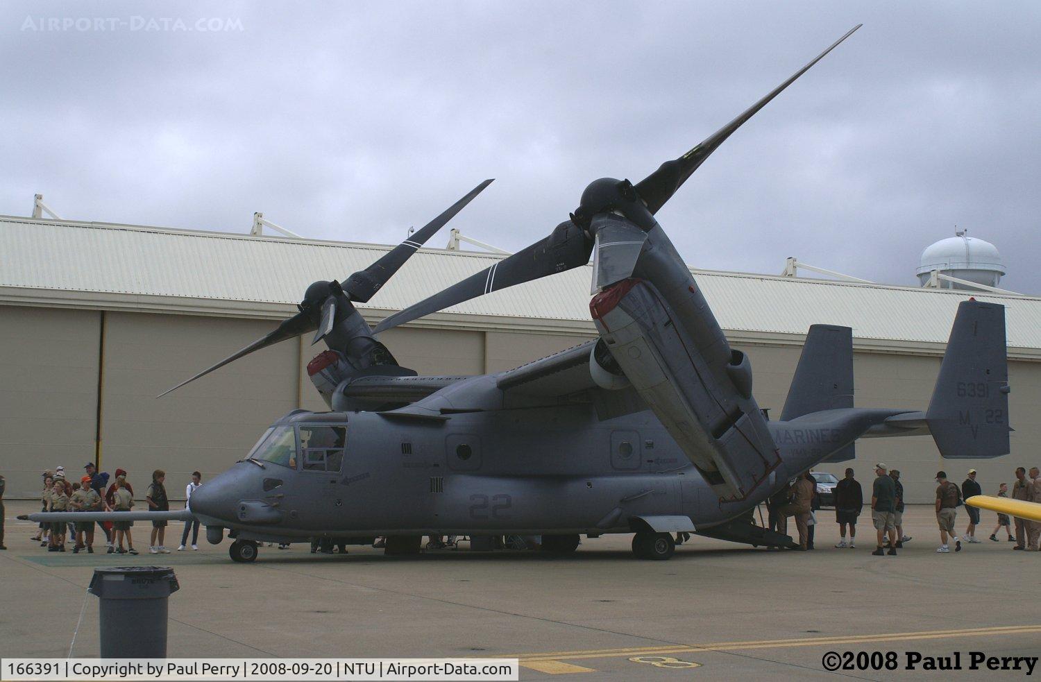 166391, Bell-Boeing MV-22B Osprey C/N D0058, Sporting a different color scheme, with higher contrast to her counter-shading.  Looks like the USAF colors