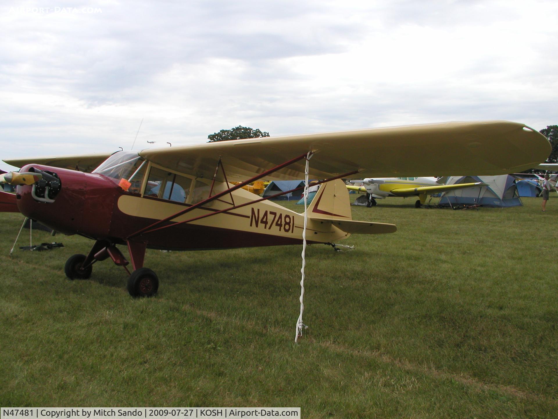 N47481, 1943 Taylorcraft DCO-65 C/N 5082, EAA AirVenture 2009.