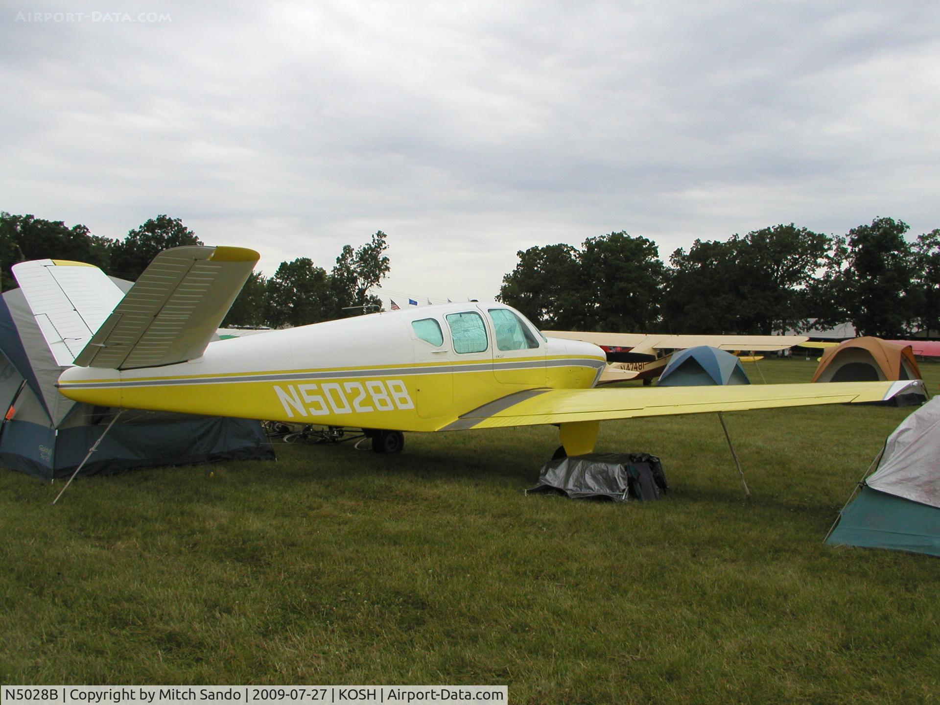 N5028B, 1955 Beech F35 Bonanza C/N D-4294, EAA AirVenture 2009.