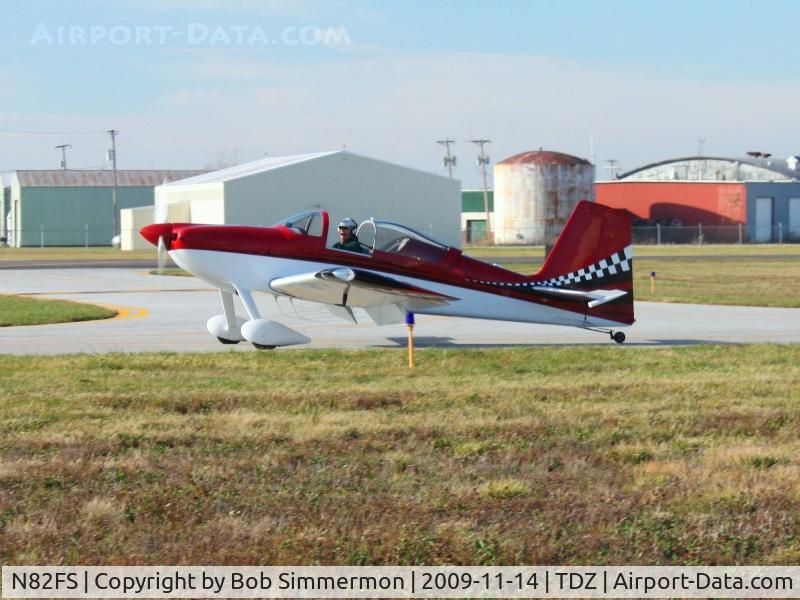 N82FS, 2008 Vans RV-7 C/N 72866, Arriving at the EAA breakfast fly-in - Toledo, Ohio.