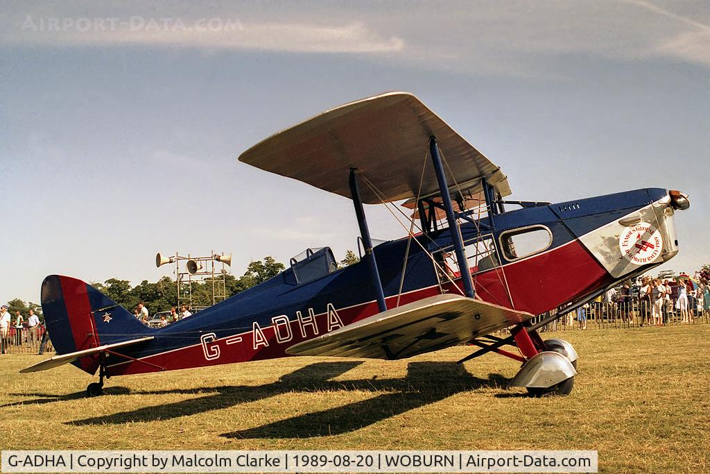G-ADHA, 1934 De Havilland DH.83 Fox Moth C/N 4097, De Havilland DH-83 Fox Moth. At the Famous Grouse DH Moth Rally 1989 held in the grounds of Woburn Abbey.