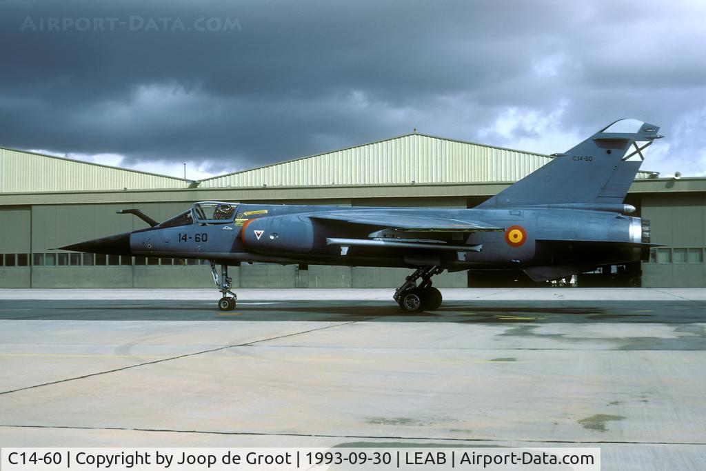 C14-60, Dassault Mirage F.1M C/N Not found C14-60, Although flying with AL14 this former Canaries Mirage is still in the blue colour scheme of ALA46