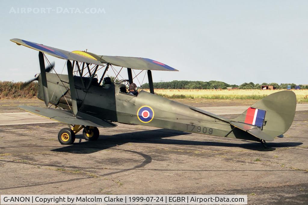 G-ANON, 1941 De Havilland DH-82A Tiger Moth II C/N 84270, De Havilland DH-82A Tiger Moth II at Breighton Airfield, UK.