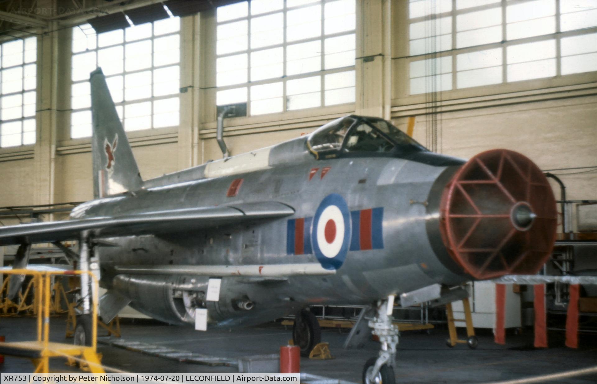 XR753, 1965 English Electric Lightning F.6 C/N 95218, Lightning F.6 of 23 Squadron seen at the 1974 RAF Leconfield Open Day.