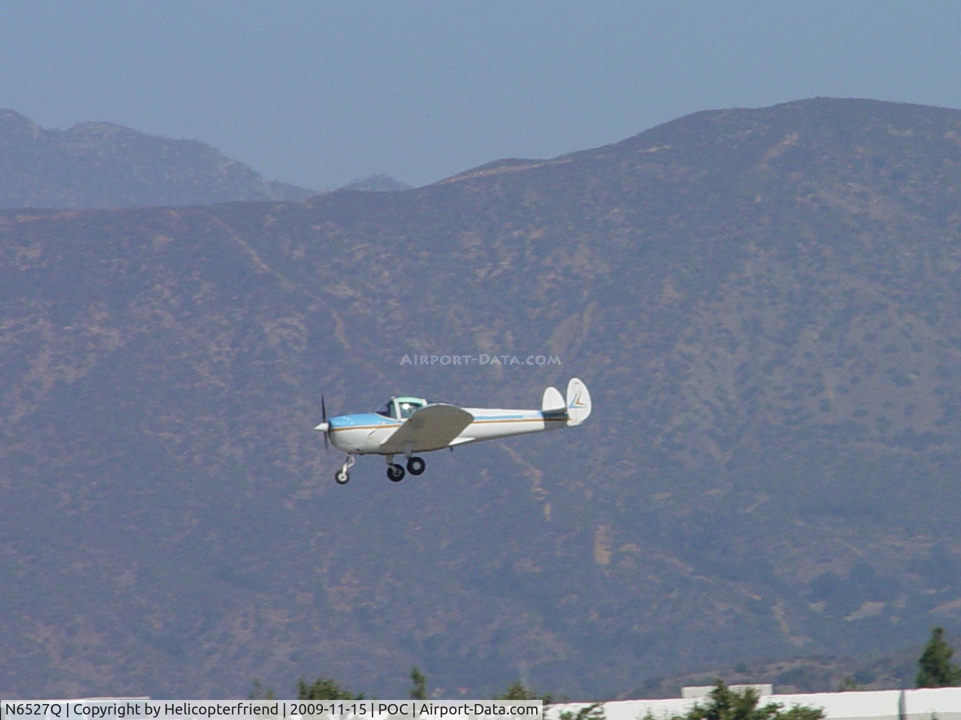 N6527Q, 1966 Alon A2 Aircoupe C/N A-127, Landing at Brackett