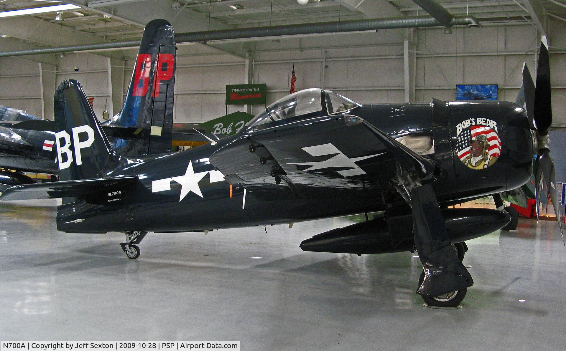 N700A, 1950 Grumman G-58B Gulfhawk C/N D.1262, Grumman F7F-5K Bearcat at Palm Springs Air Museum