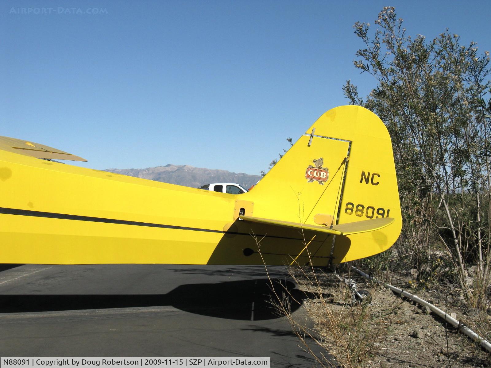 N88091, 1946 Piper J3C-65 Cub Cub C/N 15708, 1946 Piper J3C-65 CUB, Continental C85 85 Hp upgrade, balanced rudder with anti-gust lock