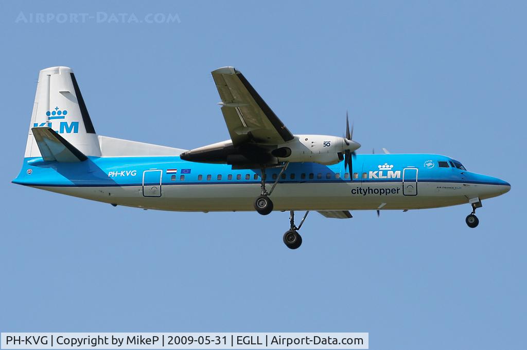 PH-KVG, 1991 Fokker 50 C/N 20211, The last remaining Prop powered service to Heathrow.
