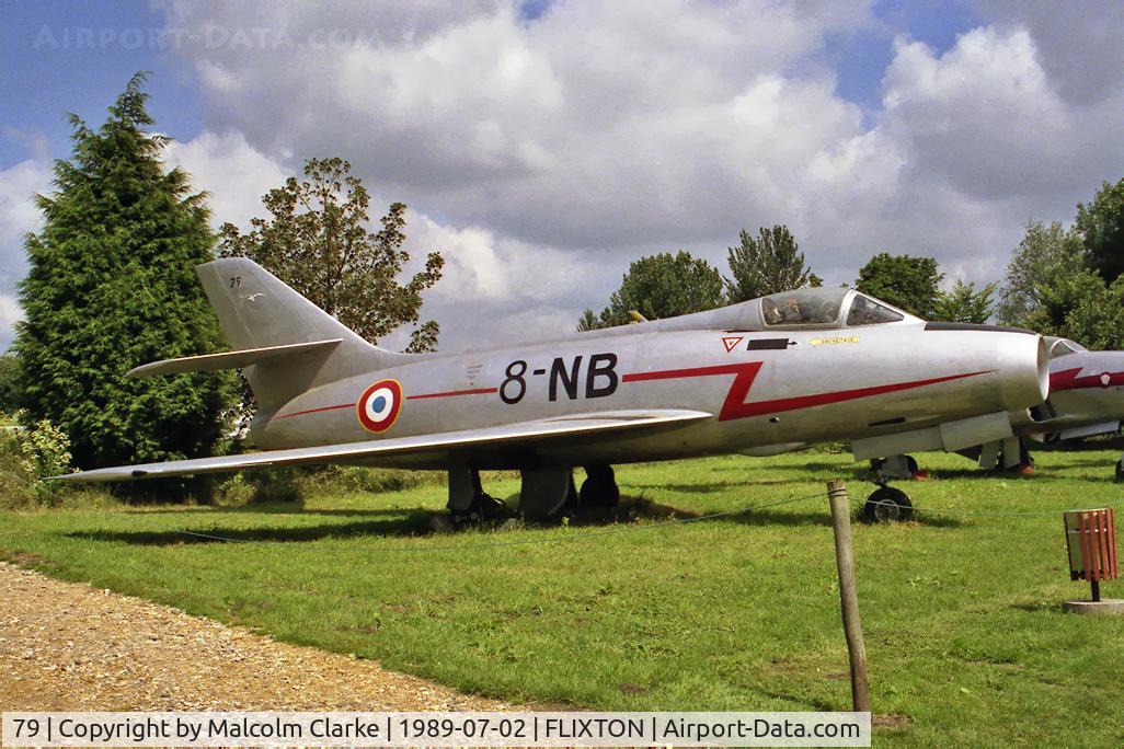 79, Dassault Mystere IVA C/N 79, Dassault MD-454 Mystere IVA at the Norfolk and Suffolk Air Museum, Flixton, UK in 1989. Code now 2-EG.