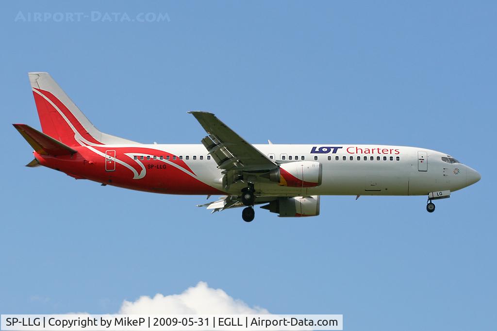 SP-LLG, 1997 Boeing 737-45D C/N 28753, Still in Centralwings colours but now with LOT Chaters titles.
