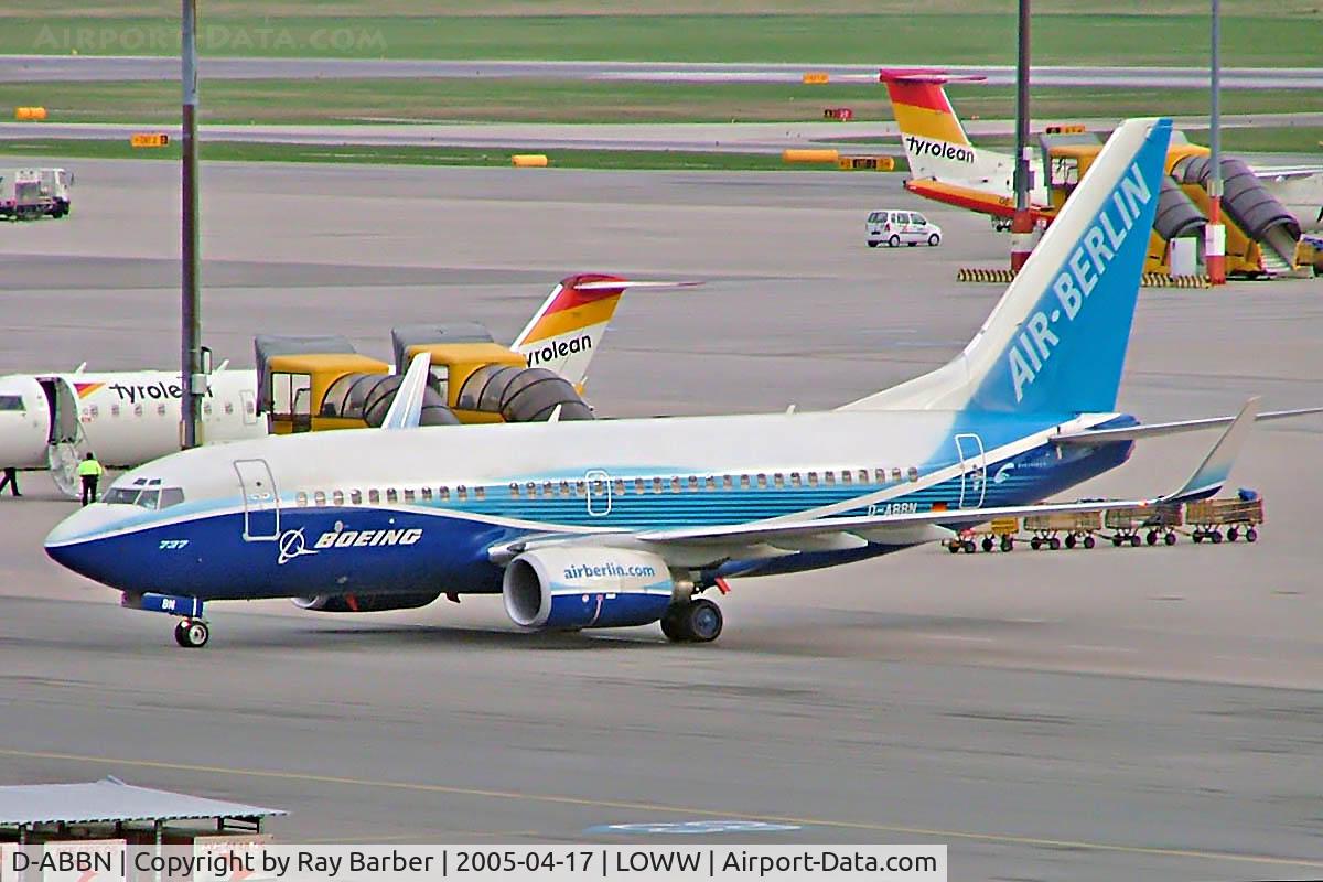 D-ABBN, 2004 Boeing 737-76Q C/N 30293, Boeing 737-76Q [30293] (Air Berlin) Vienna~OE 17/04/2005. Taxiing in.