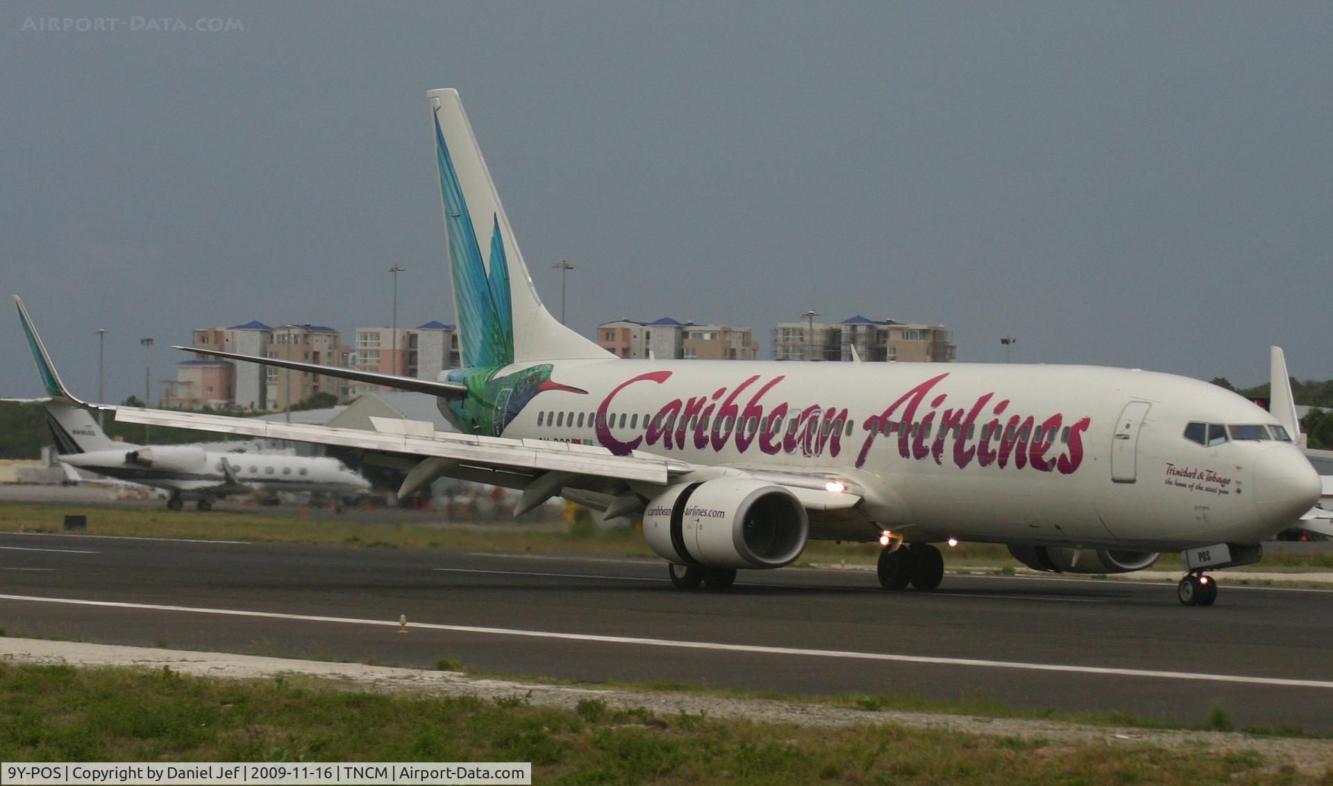 9Y-POS, 2000 Boeing 737-8Q8 C/N 28230, Just landed at TNCM