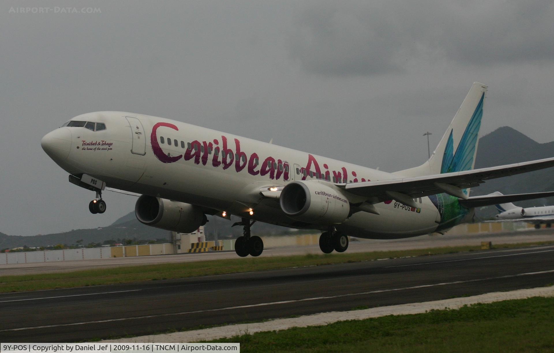 9Y-POS, 2000 Boeing 737-8Q8 C/N 28230, Departing Tncm runway 28