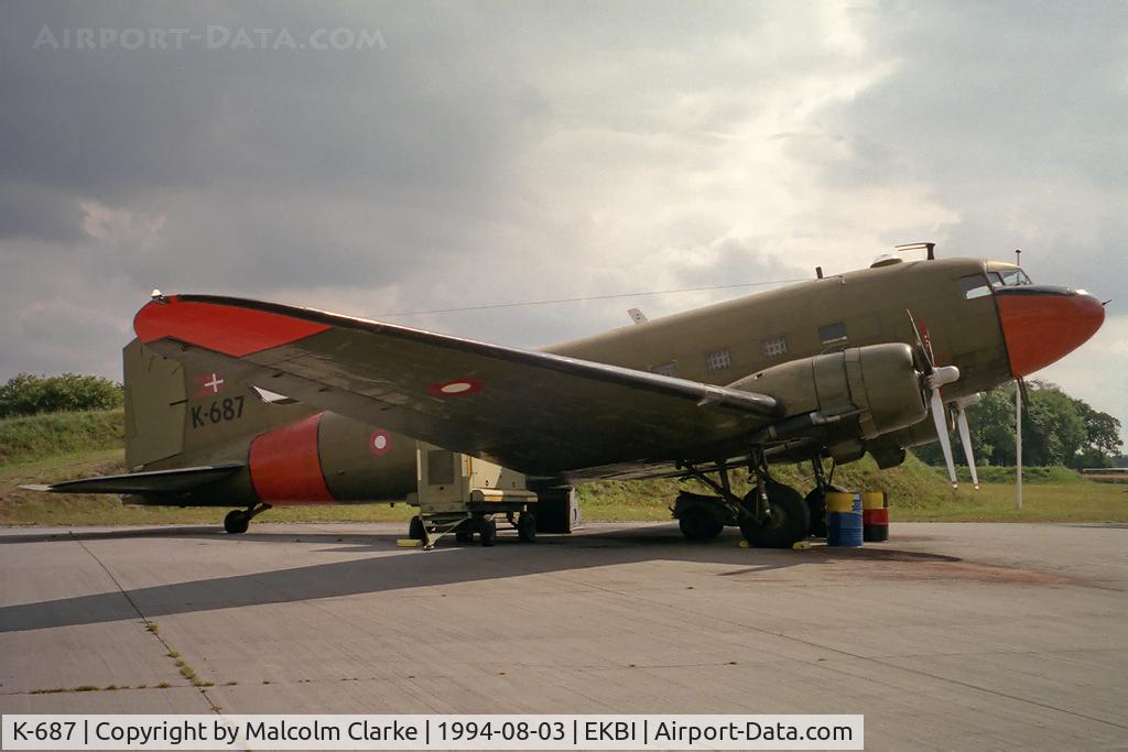 K-687, 1942 Douglas C-47A Skytrain C/N 19200, Douglas C-47 Dakota III.  Previously 42-100737. At the Mobilium Museum in Billund, Denmark.