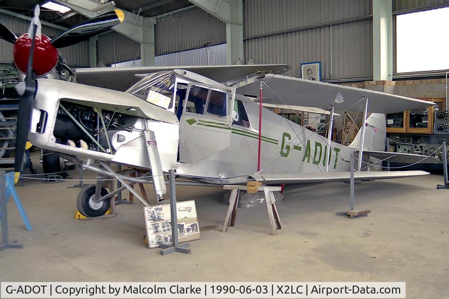 G-ADOT, De Havilland DH.87B Hornet Moth C/N 8027, De Havilland DH.87B Hornet Moth at the De Havilland Heritage Museum, London Colney, UK IN 1990.