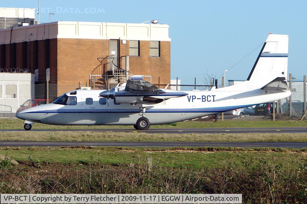 VP-BCT, 1986 Gulfstream Aerospace 695B Jetprop 1000B C/N 96208, The last manufactured Rockwell Twin Commander at Luton - in from Welshpool - out to Dussledorf