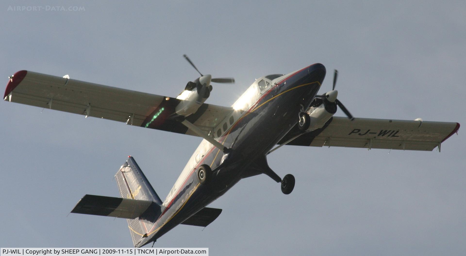 PJ-WIL, 1973 De Havilland Canada DHC-6-300 Twin Otter C/N 358, airborn from tncm