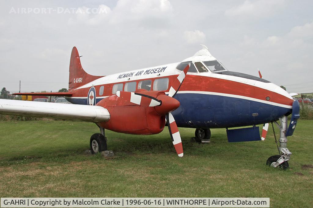 G-AHRI, 1946 De Havilland DH-104 Dove 1B C/N 04008, De Havilland DH-104 Dove 1B. At Newark Air Museum, Winthorpe, UK in 1996.