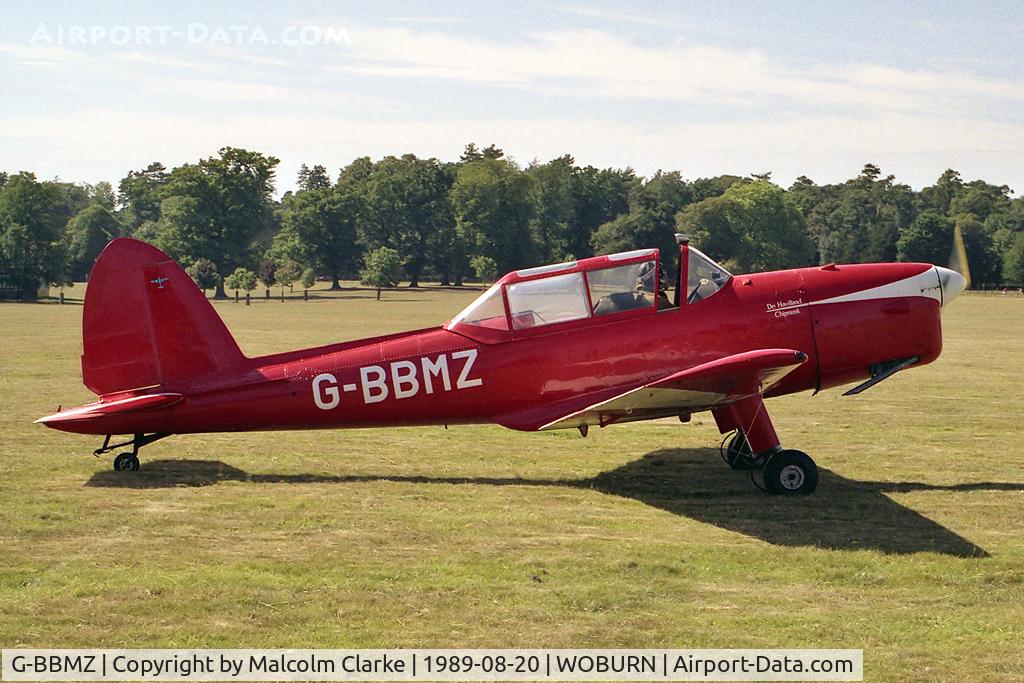 G-BBMZ, 1950 De Havilland DHC-1 Chipmunk T.10 C/N C1/0563, De Havilland DHC-1 Chipmunk 22. at the Famous Grouse DH Moth Rally 1989 held in the grounds of Woburn Abbey, UK.