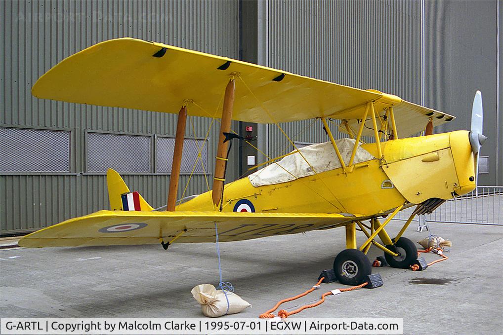 G-ARTL, 1940 De Havilland DH-82A Tiger Moth II C/N 83795, De Havilland DH-82A Tiger Moth II. As T7281 at RAF Waddington's Air Show in 1995.
