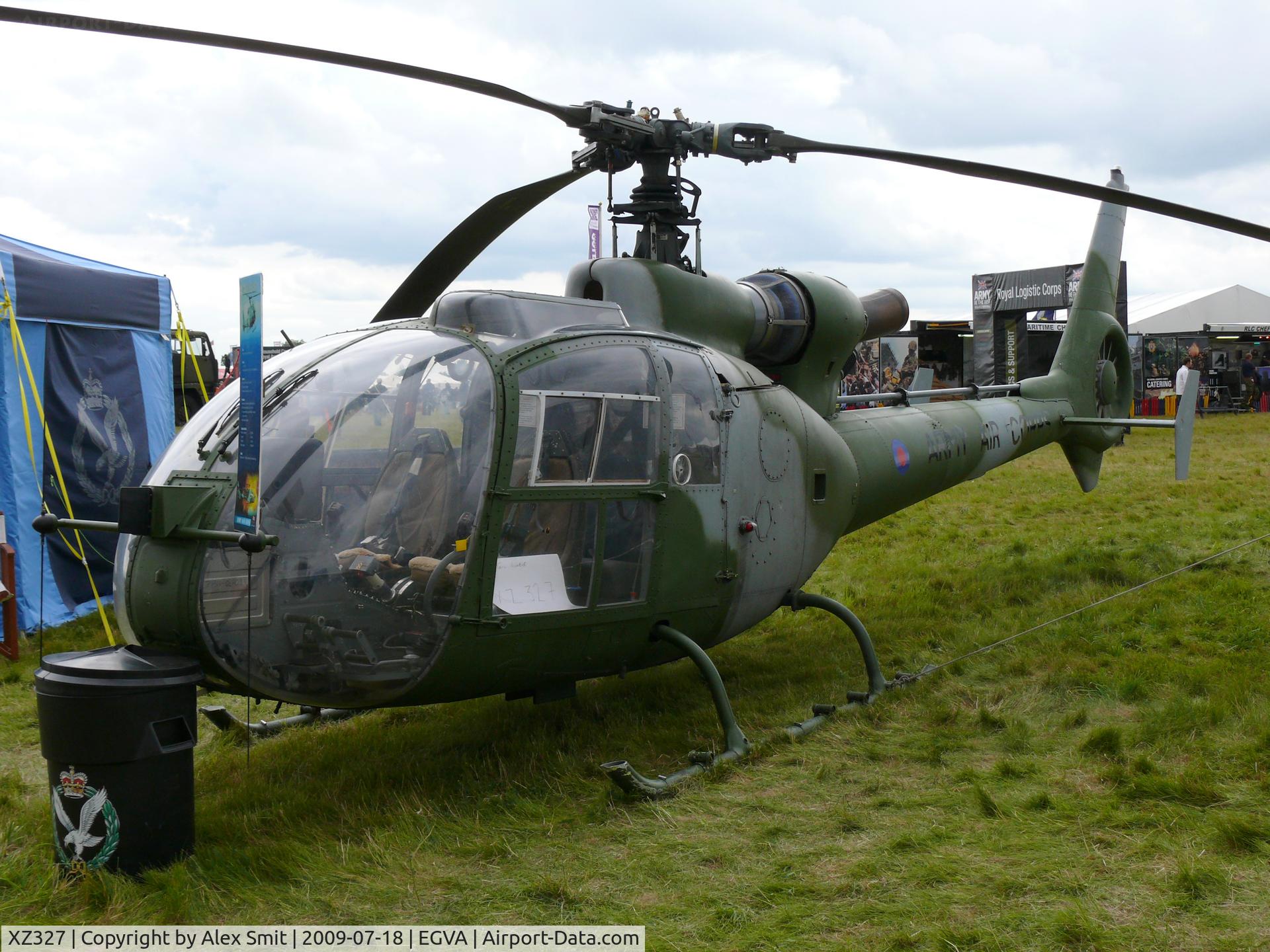 XZ327, 1977 Westland SA-341B Gazelle AH1 C/N 1645, Aerospatial AS341C Gazelle AH1 XZ327 Army Air Corps, traveling exhibit