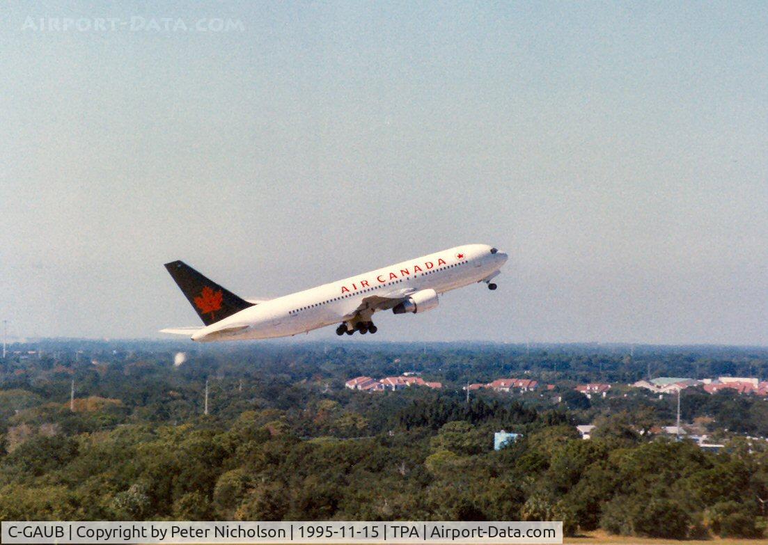 C-GAUB, 1982 Boeing 767-233 C/N 22517, Boeing 767-233 of Air Canada climbing out of Tampa in November 1995.