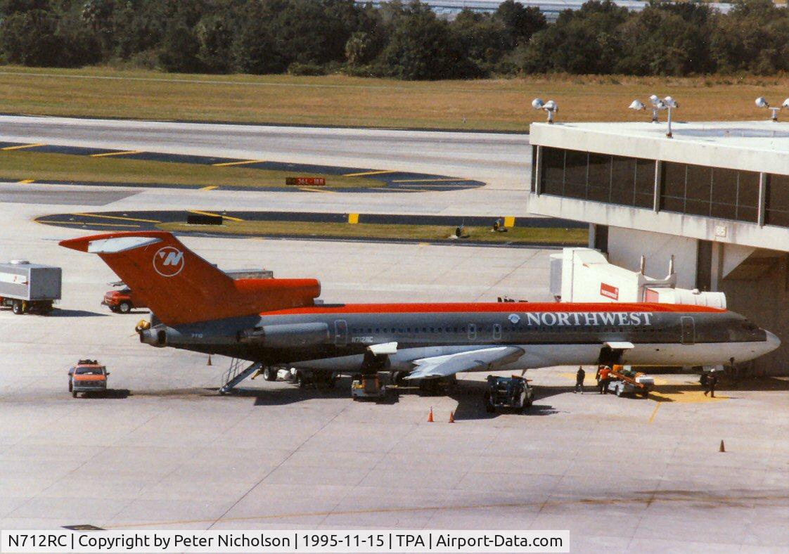 N712RC, 1980 Boeing 727-2S7 C/N 22020, Boeing 727-2S7 of Northwest Airlines at the terminal at Tampa in November 1995.