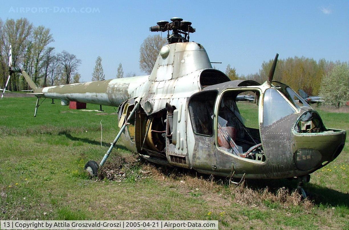 13, 1961 PZL-Swidnik SM-1M C/N W02013, Alsonemedi Wreck Ranch name in a collection, a quite bad state. They transported it onto unknown place since then.