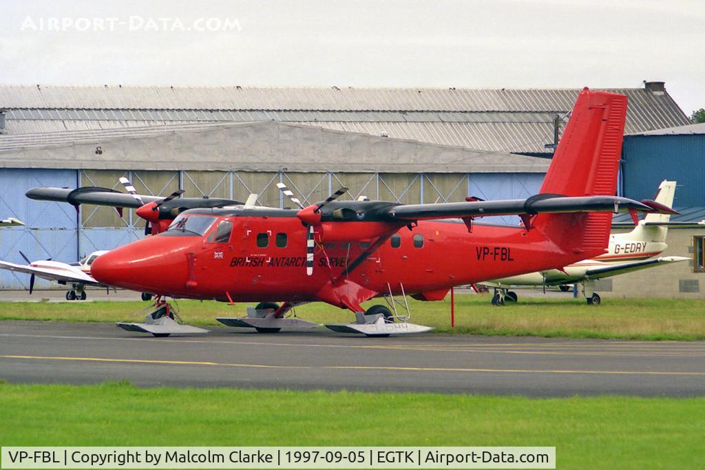 VP-FBL, 1988 De Havilland Canada DHC-6-300 Twin Otter C/N 839, De Havilland Canada DHC-6-300 Twin Otter at Oxford Airport, UK.