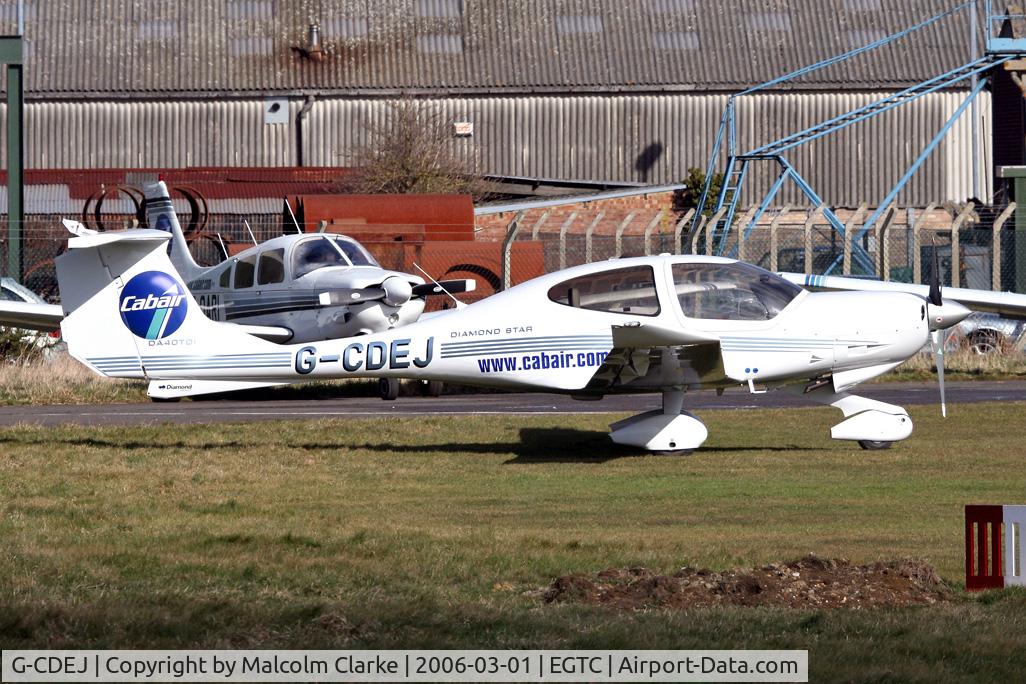 G-CDEJ, 2004 Diamond DA-40D Diamond Star C/N D4.142, Diamond DA-40D Diamond Star at Cranfield Airport, UK.
