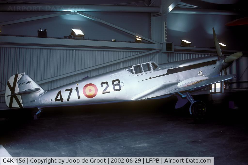 C4K-156, Hispano HA-1112-M1L Buchon C/N 224, Spanish built Me-109 with Rolls Royce Merlin engine. Preserved in le Musée de l'Aire.
