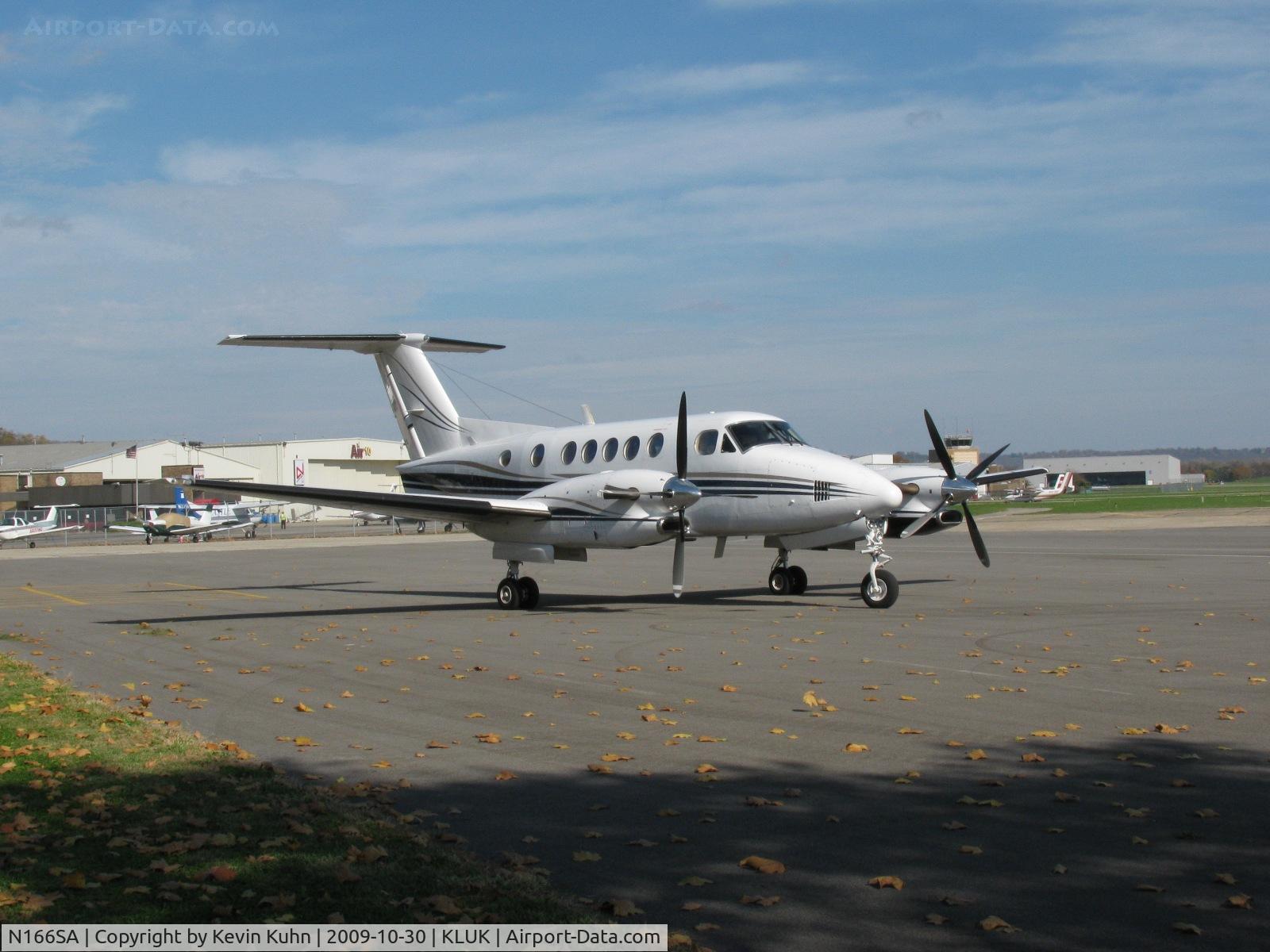 N166SA, 1988 Beech 300 C/N FA-166, Sitting on the ramp on a fall day in Cincinnati