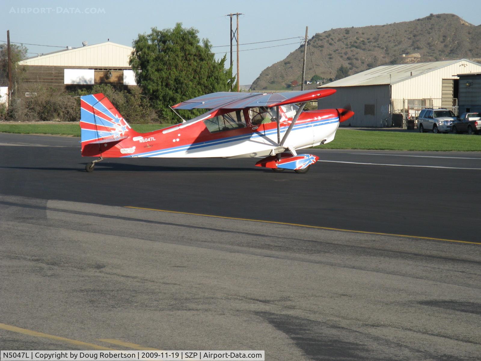 N5047L, 1979 Bellanca 8KCAB Decathlon C/N 515-79, 1979 Bellanca 8KCAB SUPER DECATHLON, Lycoming AEIO-360 180 Hp, taking the active at dusk