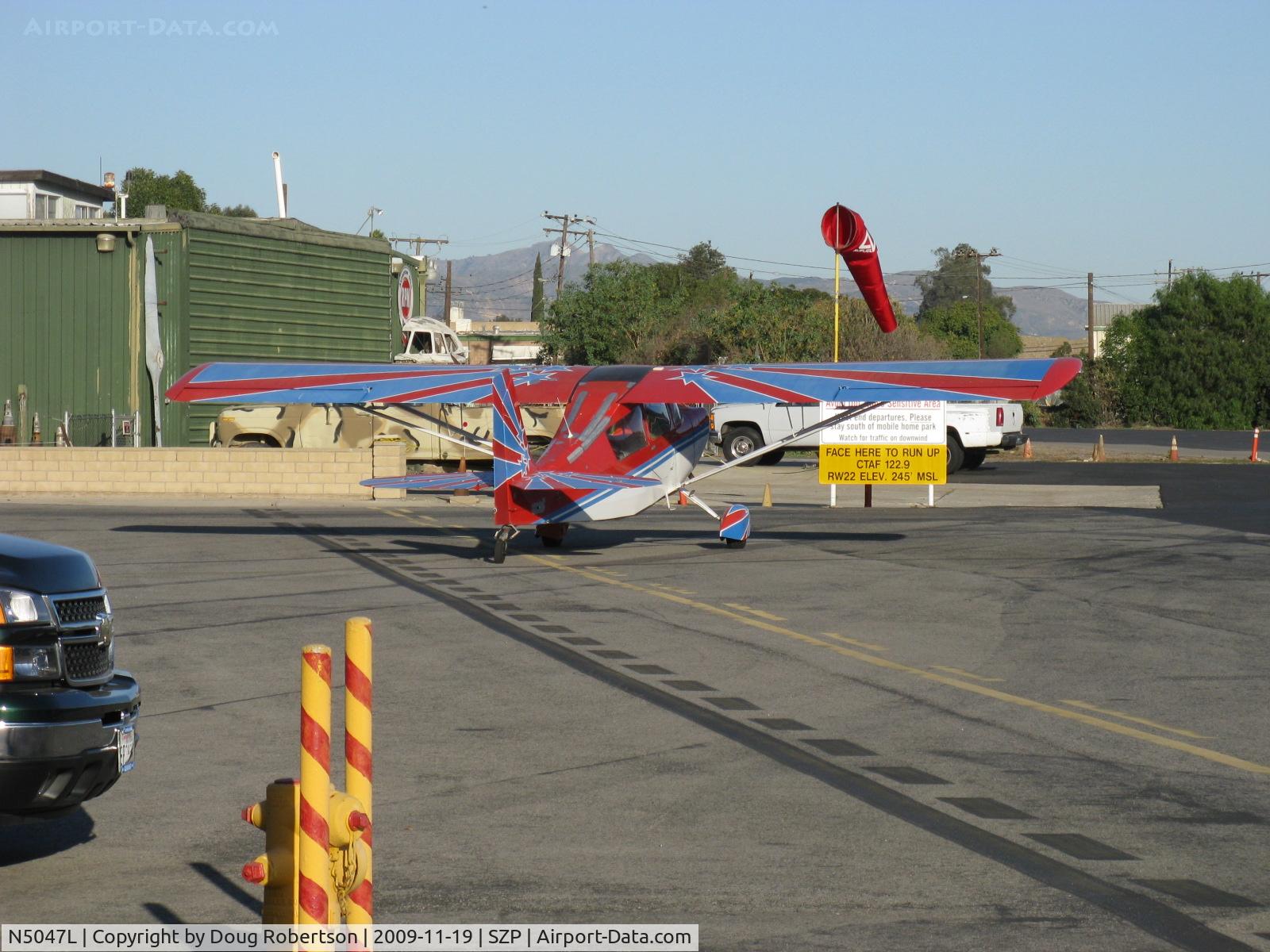 N5047L, 1979 Bellanca 8KCAB Decathlon C/N 515-79, 1979 Bellanca 8KCAB SUPER DECATHLON, Lycoming AEIO-360 180 Hp, engine warmup at dusk