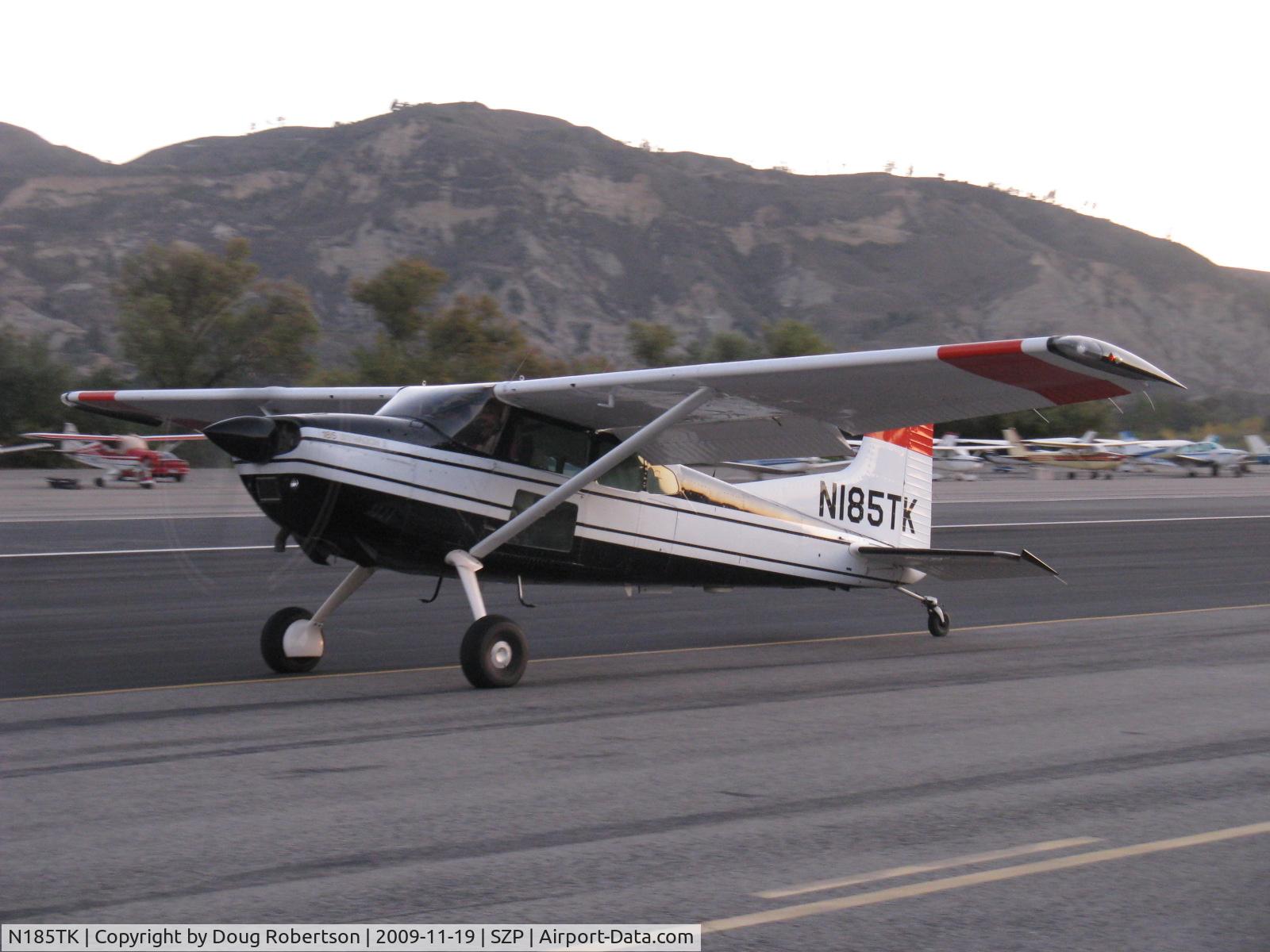 N185TK, 1981 Cessna A185F Skywagon 185 C/N 18504366, 1981 Cessna A185F SKYWAGON II, Continental IO-520-D 300 Hp, taxi back at dusk