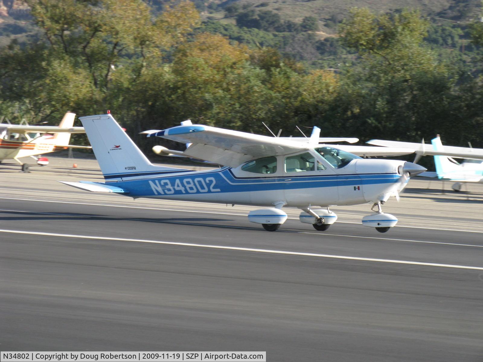 N34802, 1973 Cessna 177B Cardinal C/N 17702011, 1973 Cessna 177B CARDINAL, Lycoming O&VO-360 180 Hp, landing roll Rwy 22