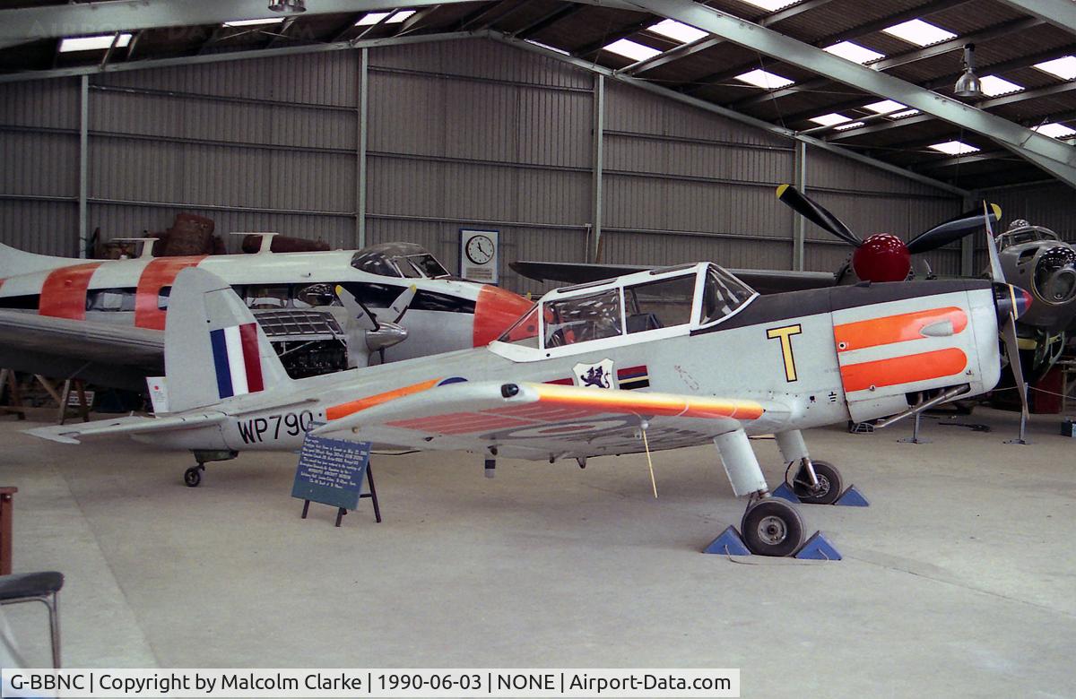 G-BBNC, 1951 De Havilland DHC-1 Chipmunk T.10 C/N C1/0682, De Havilland DHC-1 Chipmunk T10 at the Mosquito Aircraft Museum, Salisbury Hall, London Colney, UK in 1990.
