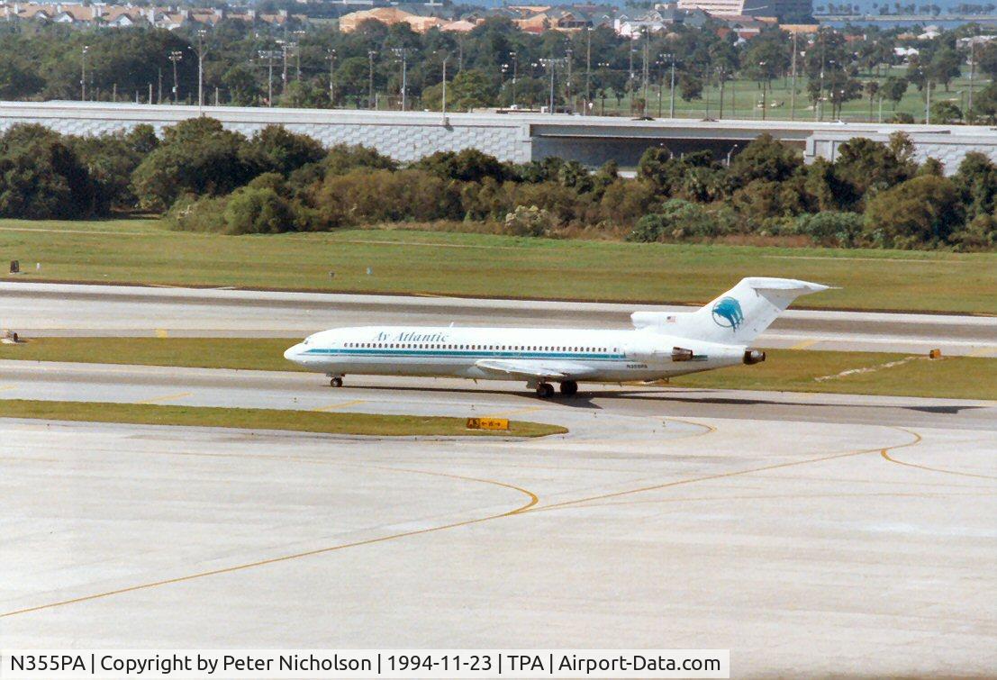 N355PA, 1973 Boeing 727-225 C/N 20625, Boeing 727-225 of Aviation Atlantic seen at Tampa in November 1994.