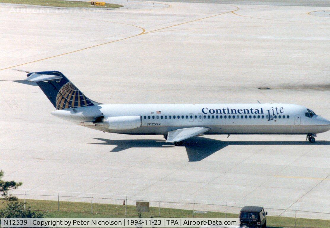 N12539, 1968 Douglas DC-9-32 C/N 45792, Continental Airlines DC-9-32 seen at Tampa in November 1994.