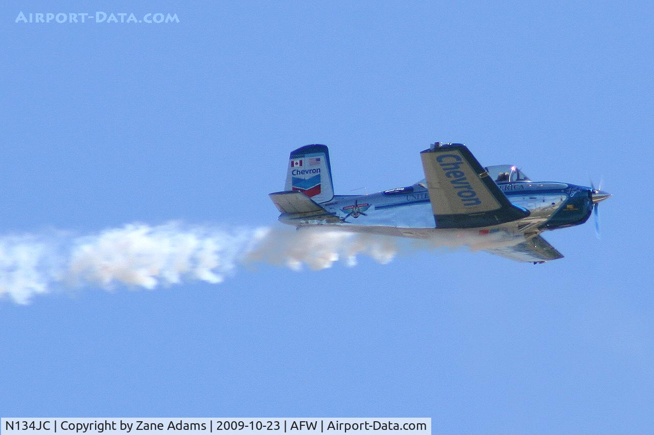 N134JC, 1955 Beech T-34-A (A45) Mentor C/N G-812, Julie Clark at the 2009 Alliance Fort Worth Airshow