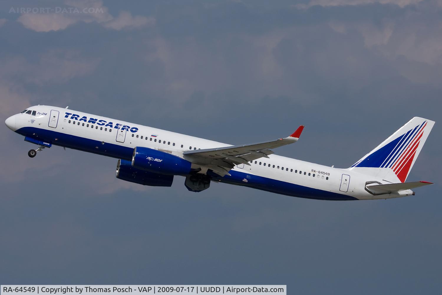 RA-64549, 2008 Tupolev Tu-214 C/N 42305013, Transaero Airlines