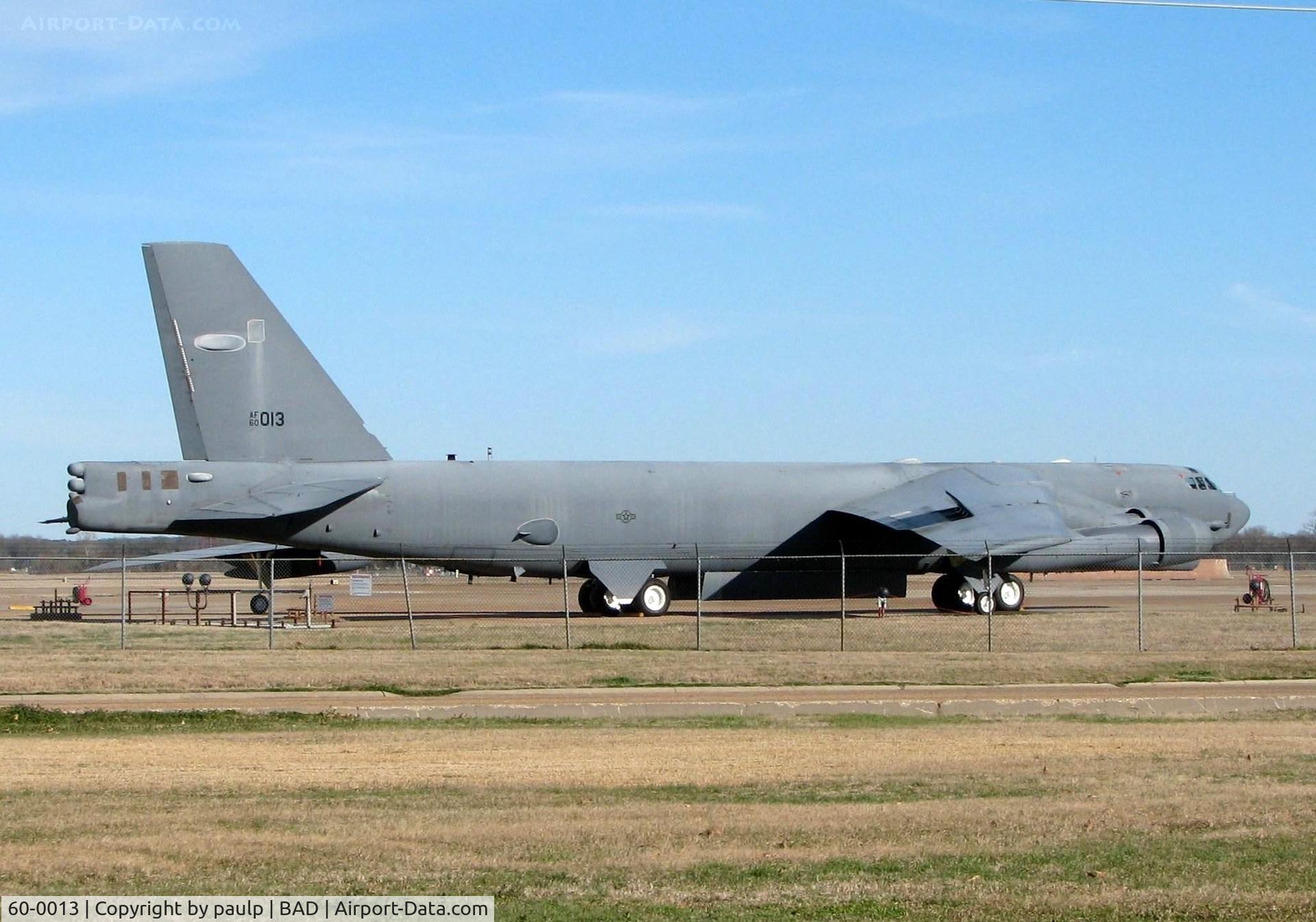 60-0013, 1960 Boeing B-52H-135-BW Stratofortress C/N 464378, Barksdale Air Force Base, Louisiana.