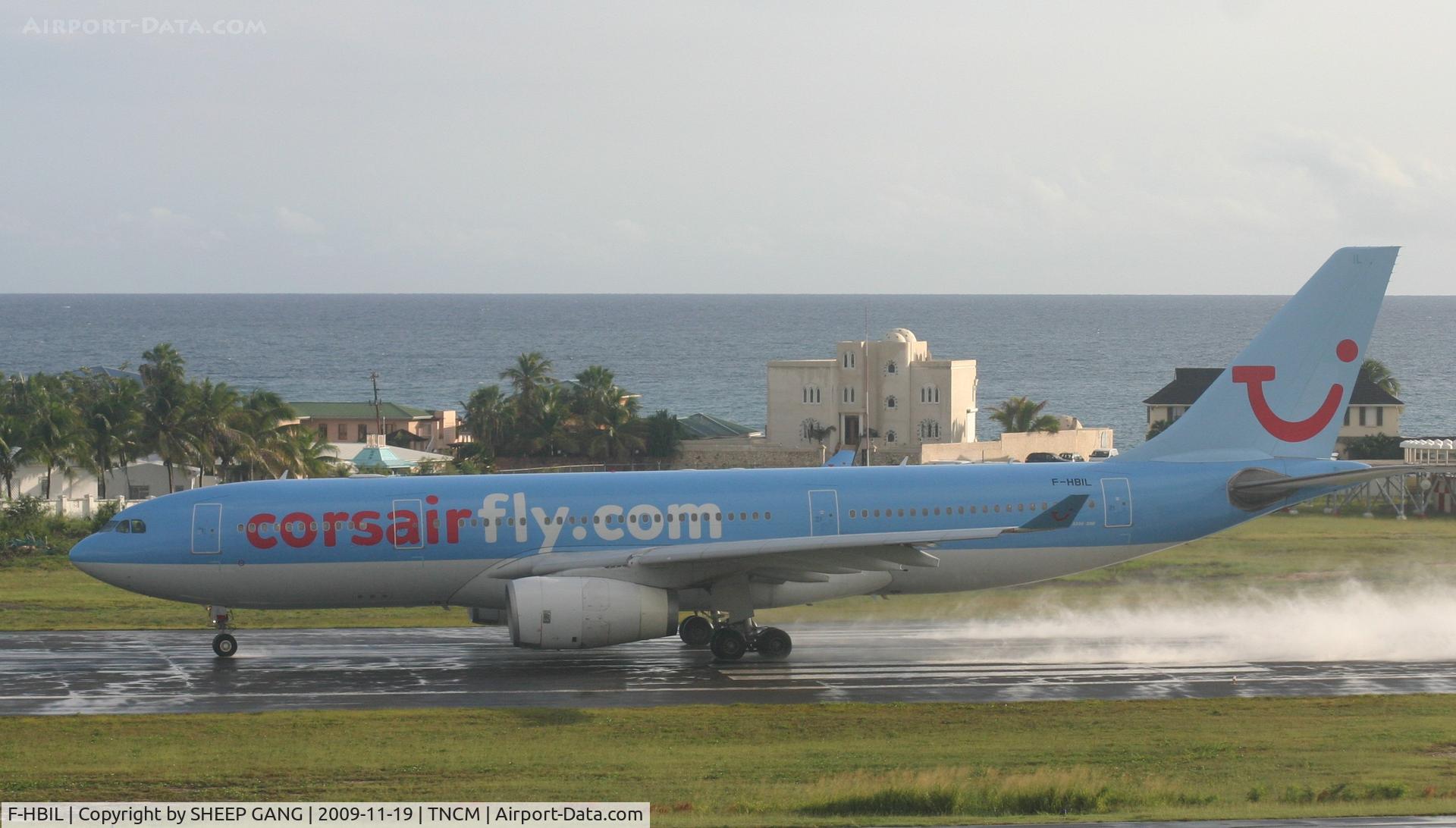 F-HBIL, 2000 Airbus A330-243 C/N 320, Corsair rolling on a wet runway for take off